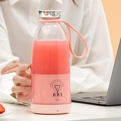 Mini Liquidificador elétrico portátil 500ML (Rosa)