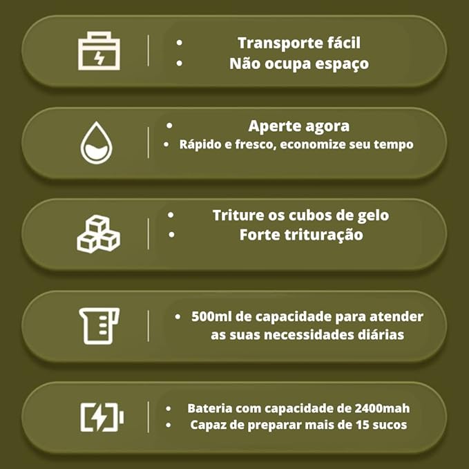 Mini Liquidificador elétrico portátil 500ML (Rosa)